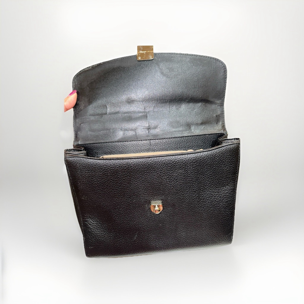 Burberry Leather Top Handle Satchel Bag With Nova Check Lining with COA - Picture 8 of 16